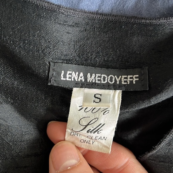 Gorgeous v neck silk black dress, ties in back, size S, Portland based designer - Picture 4 of 5